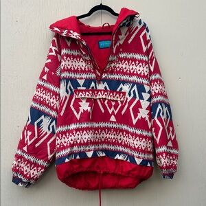 Belfe & Belfe‎ Vintage Southwestern Aztec Print Pullover Anorak Jacket